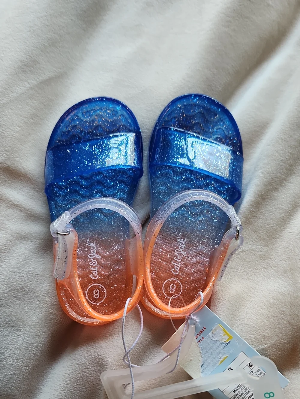 Cat & Jack Glitter Ombre Jelly Sandals in Blue and Orange